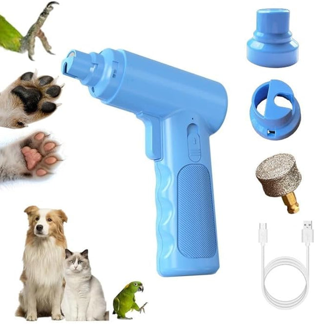 Super Silent Low Vibration Nail Grinder for Dogs and Cats-Equipped with 2 LED Lights for Easy and Quick Operation-USB Charging, Wireless Design -3 Speed Adjustment-Ideal for All Body Types (Blue)