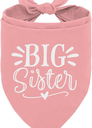 Big Sister Dog Bandana, Pink Pet Dog Scarf Accessories, Pet Triangle Scarf for Small Medium Dogs, Baby Announcement Dogs Bandana (M)