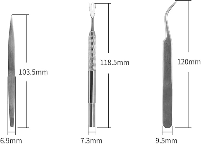 3 in 1 Tick Remover Kit, Stainless Steel Tick Remover Tweezers Tick Remover Tools Set for Pet Dog, Cat, Human with Storage Box