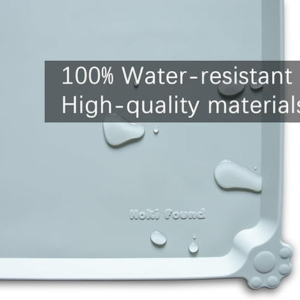 Hoki Found XX-Large Silicone Pet Food Mats Tray - Non Slip Pet Dog Cat Bowl Mats Placemat - Pet Water Mats for Carpet -Dog Pet Cat Feeding Mat - Waterproof Dog Cat Food Mats -Battleship