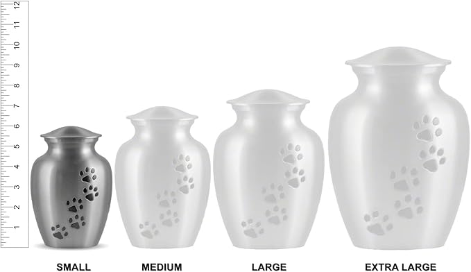 Ottillie Paws Elite Series Personalized Pet Urn for Dogs and Cats - Pet Memorial Urns with Custom Engraving (Pewter, Horizontal, Brass, Small)