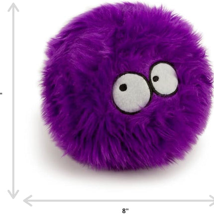 goDog Furballz Squeaky Plush Ball Dog Toy, Chew Guard Technology - Purple, Large