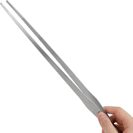 LILYS PET Straight and Curved Stainless Steel Super Thick Tweezers Set,Pliers Aquarium Tool Fish Tank Aquatic Plants Forceps Clip (15")