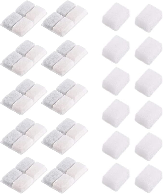 Carbon Replacement Filters for Cat and Dog Fountain, Premium Pet Water Fountain Dispenser Filters (10 Packs for Pure White)