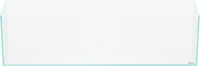 LANDEN 90L 10.8 Gal Rimless Low Iron Aquarium Long Fish Tank, Bookshelf Aquarium, W35.4×D7.87×H9.84 in(90x20x25cm) 6mm Thickness with Black Nano Foam Leveling mat Included