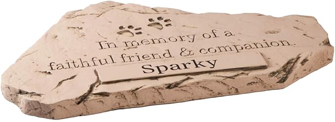 Fox Valley Traders Custom Faithful Friend and Companion Pet Memorial, Customized Indoor/Outdoor Resin Garden Stone