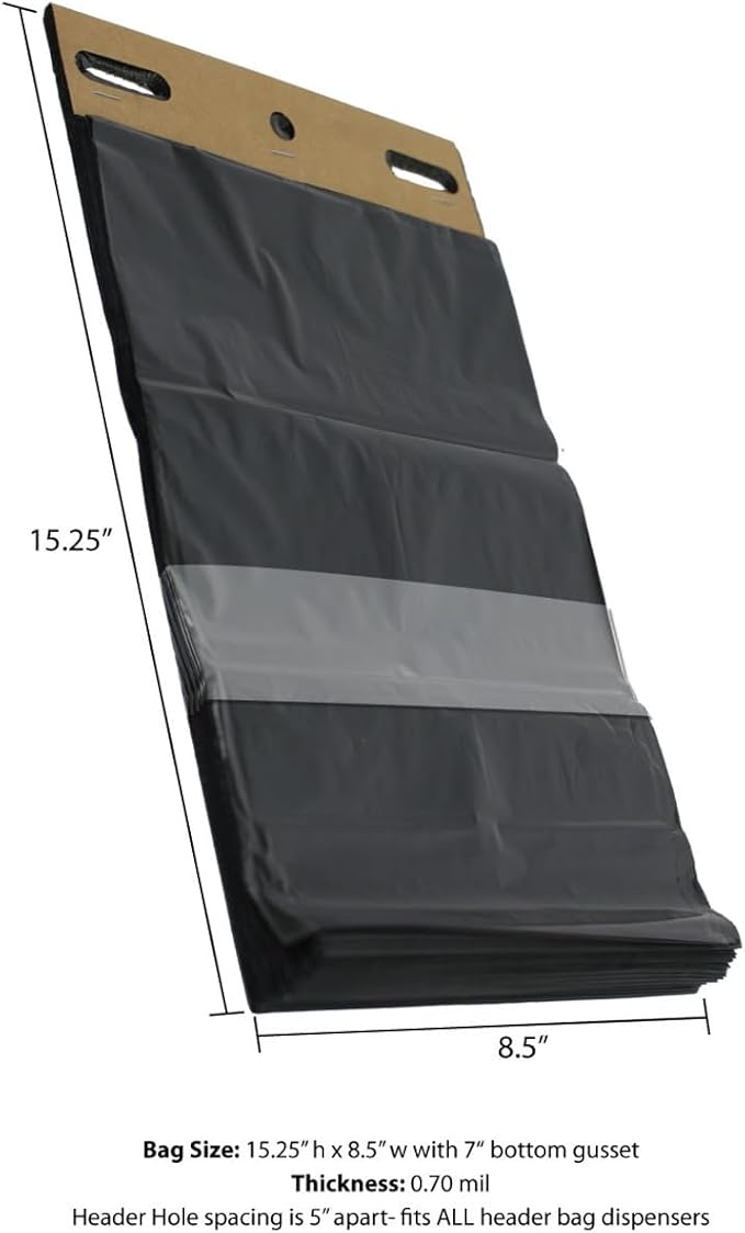 Zero Waste USA® - 800 ONEpul® dog waste station refill header bags - Dispense 1 bag at a time with our trademarked pull-strap. Designed to fit any dog waste header stations. (8 headers of 100 bags)
