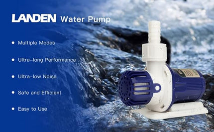 LANDEN 35C 7.2 Gallon Ultra Clear All Glass Rimless Low Iron Aquarium Tank with Rear Filtration Chamber(Pump Included) for Salt and Fresh Water.13.8''Wx13.8''Dx13.8''H 35cm Cube in 6mm Thickness