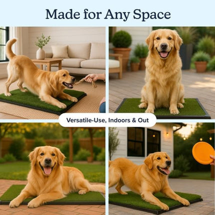 Artificial Grass Puppy Pee Pad for Dogs and Small Pets - 20x30 Inch, Reusable 3-Layer Turf Pads for Dogs with Tray - Indoor and Outdoor Fake Grass Potty Pet Supplies by PETMAKER