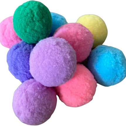 Premium Soft Pom Pom Balls for Kittens - Lightweight, Interactive, Assorted Colors - Plush Toy Balls for Kitten Training and Play - Pet Products for Cats (2.0 Inches 10 Balls)