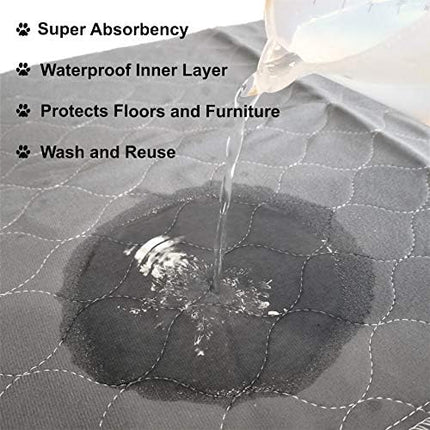 Washable Pee Pads for Dogs | Non-Slip Quick Dry| Fast Absorbing Wee Mat for Playpen Housebreaking Indoor Potty Training Whelping Incontinence Travel (2-Pack 36x41in, Grey Extra Padded)
