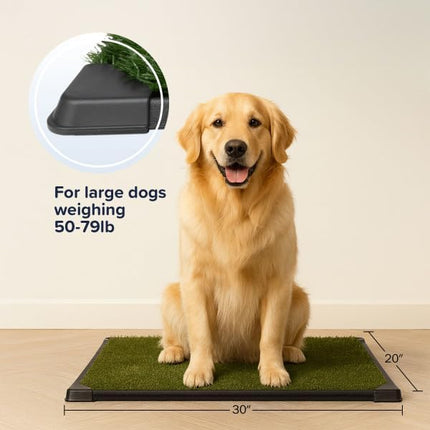 Artificial Grass Puppy Pee Pad for Dogs and Small Pets - 20x30 Inch, Reusable 3-Layer Turf Pads for Dogs with Tray - Indoor and Outdoor Fake Grass Potty Pet Supplies by PETMAKER
