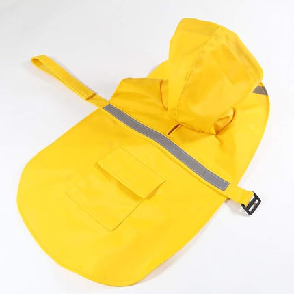 HAPEE Dog Raincoats with Reflective Strip Hoodie,Poncho Jacket for Large Dogs fit Golden Retriever Doodle (A1-Yellow, 22B (55-65 lbs))