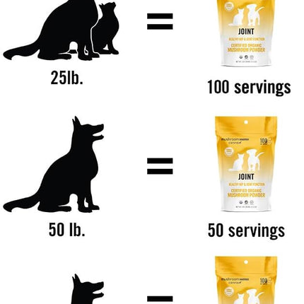 Om Mushroom Matrix Pet - Canine | Joint & Hip Function | USA Grown Human-Grade Organic Mushroom Powder Pet Supplement | Promotes Resilient Bones & Joints for Dogs & Cats | 100 Grams, 3.5 oz