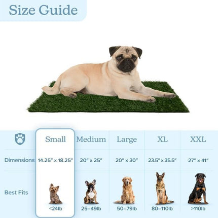 Artificial Grass Puppy Pee Pad for Dogs and Small Pets - Set of Three 18.25x14.25 Inch, Reusable 3-Layer Turf Pads for Dogs - Indoor and Outdoor Fake Grass Potty Pet Supplies by PETMAKER