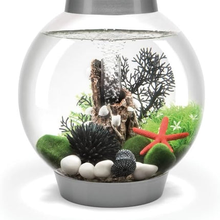 biOrb Classic 15 Acrylic 4-Gallon Aquarium with Multi-Color Remote-Controlled LED Lights Modern Compact Tank for Tabletop or Desktop Display, Silver