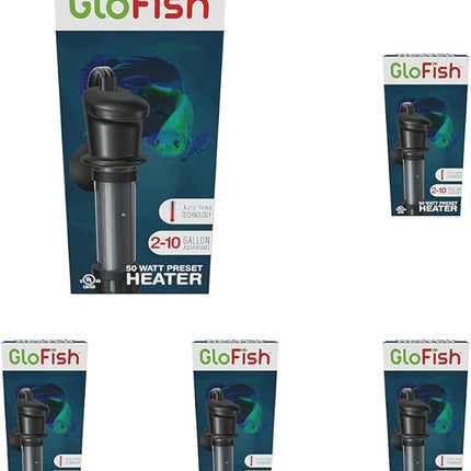 GloFish Submersible Heater 50 Watts, for Aquariums Up to 10 Gallons, UL Listed,Black (Pack of 5)