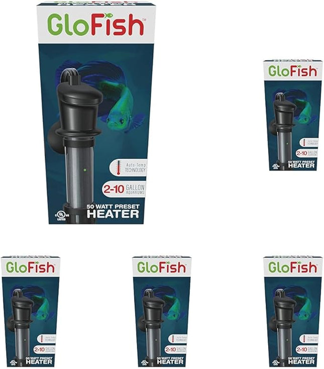 GloFish Submersible Heater 50 Watts, for Aquariums Up to 10 Gallons, UL Listed,Black (Pack of 5)