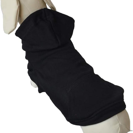 Lovelonglong Blank Basic Hoodie Sweatshirt for Dogs 100% Cotton Fits Small Medium Dachshund Large Dog Black D-S