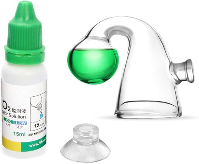 FZONE Aquatic CO2 Glass Drop Checker PH Momitor for Aquarium Plant Fish Tank Test CO2 Kit