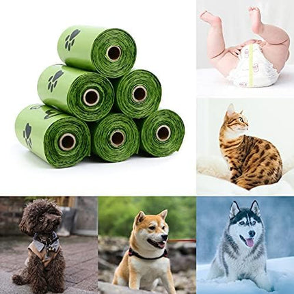 Dog Poop Bags XL Rolls: Leak-Proof Unscented Poop Bags with Dispenser for Doggy Dogs 14 Rolls (210 Count)- Green
