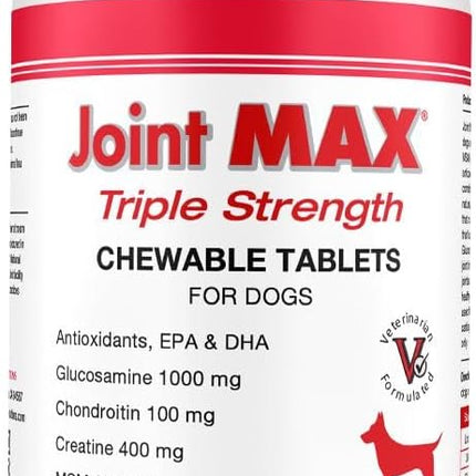 PHS Joint MAX Triple Strength (TS) Chewable Tablets for Dogs - Glucosamine, Chondroitin, MSM - Vitamins, and Antioxidants - Hip and Joint Pain Relief and Support Supplement - Made in USA - 120 Tablets