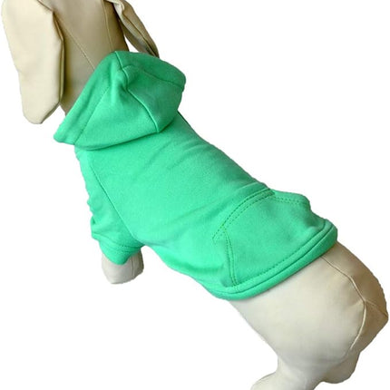 Lovelonglong Blank Basic Hoodie Sweatshirt for Dogs 100% Cotton Fits Small Medium Dachshund Large Dog Turquoise D-S