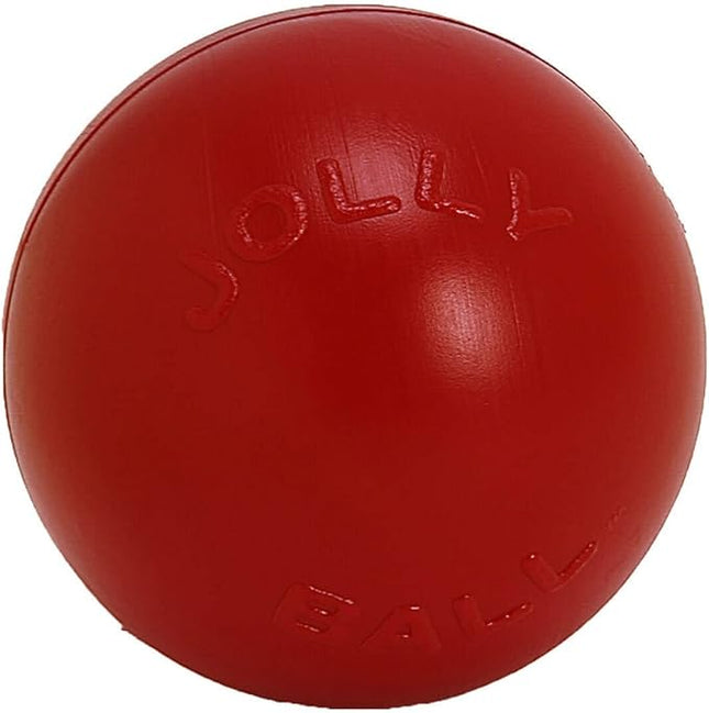 Jolly Pets Push-n-Play Ball Dog Toy, 6 Inches/Medium, Red (306 RD)