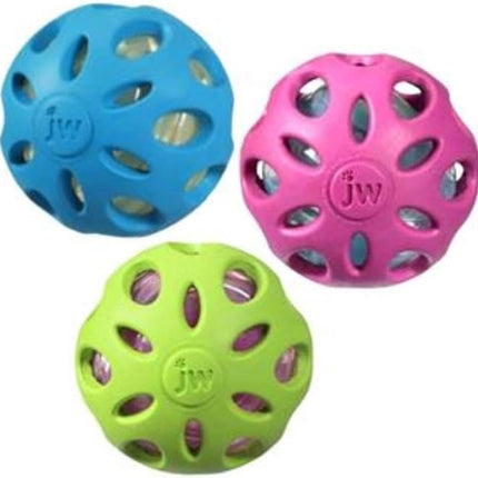 JW Pet Crackle Heads Crackle Ball Crunchy Noise Chew Fetch Toy for Dogs, Assorted Colors, Large 4' Diameter