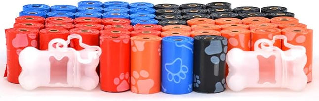 Best Pet Supplies Dog Poop Bags (900 Bags) for Waste Refuse Cleanup, Doggy Roll Replacements for Outdoor Puppy Walking and Travel, Leak Proof and Tear Resistant, Thick Plastic - Assorted Colors