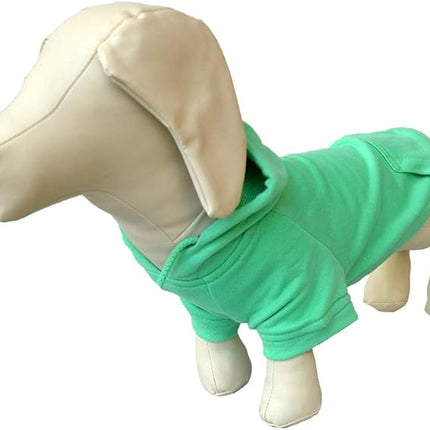 Lovelonglong Blank Basic Hoodie Sweatshirt for Dogs 100% Cotton Fits Small Medium Dachshund Large Dog Turquoise D-S