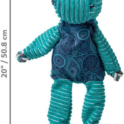 KONG Floppy Knots - Durable No‑Stuffing Squeaky Rope & Plush Dog Toy - for Teething, Playing (Hippo, Extra Large)