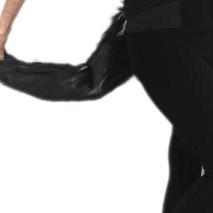 Bianna Creations Luxury Animal Super Soft Faux Fur Tail, Candy Black Wolf, 20" for Dogs, Halloween Costume Accessory