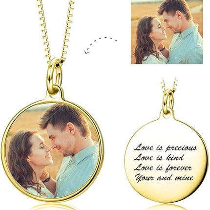 LONAGO Full Color Photo Picture Personalized Necklace Custom Etched Dog Tag Image Pendant with Message Name
