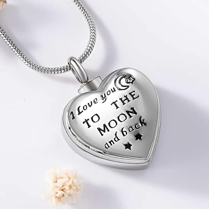 Farfume Personalized Pet Urn Necklace for Dog Cat Ashes Cremation Pet Memorial Customized Photo Text Engraving Pendant Keepsake Funeral Jewelry