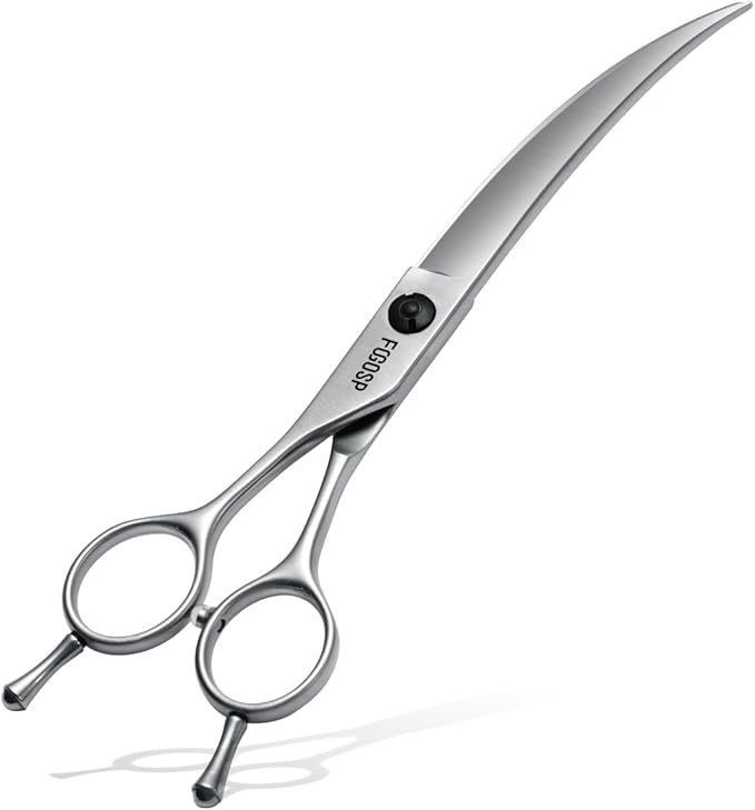 Professional Left Handed Curved Dog Grooming Scissors for Lefty Groomers 35° Arc Grooming Shears for Dogs Pet Cat Japanese 440C Sharp and Durable(7.0 in,Lefty)