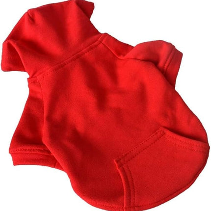Lovelonglong Blank Basic Hoodie Sweatshirt for Dogs 100% Cotton Fits Small Medium Dachshund Large Dog Red D-S