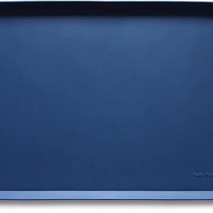 Hoki Found XX-Large Silicone Pet Food Mats - Non-Slip Dog & Cat Bowl Placemats - Waterproof Feeding Mats - Ink Indigo