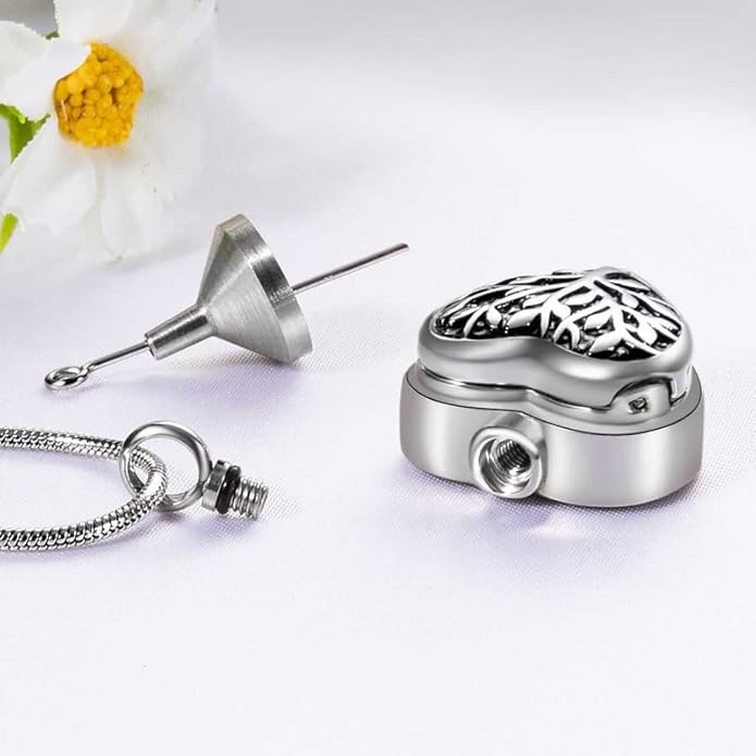 Farfume Personalized Pet Urn Necklace for Dog Cat Ashes Cremation Pet Memorial Customized Photo Text Engraving Pendant Keepsake Funeral Jewelry