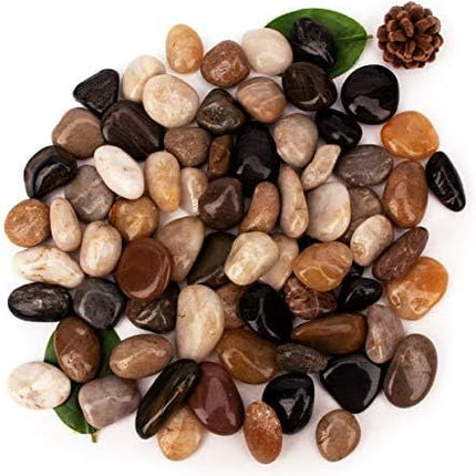 18 Pounds Pebbles Aquarium Gravel River Rock, Natural Polished Decorative Gravel, Polished Pebbles,Garden Ornamental River Pebbles Rocks, Mixed Color Stones for Landscaping Vase Fillers (18.3)