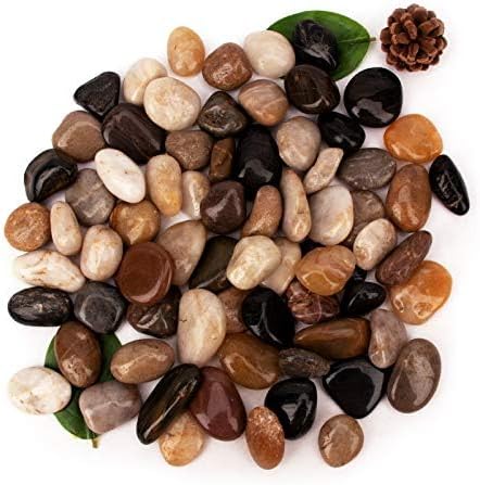 18 Pounds Pebbles Aquarium Gravel River Rock, Natural Polished Decorative Gravel, Polished Pebbles,Garden Ornamental River Pebbles Rocks, Mixed Color Stones for Landscaping Vase Fillers (18.3)