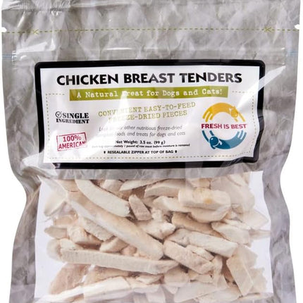 Fresh Is Best Freeze Dried Dog Treats - Raw Freeze Dried Chicken Breast for Dogs & Cats - Healthy Dog Training Treats in Resealable Zipper Bag - High-Protein Single Ingredient - Made in The USA