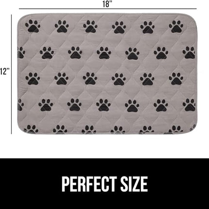 GORILLA GRIP Washable Puppy Pads, Slip Resistant Dog Crate Mat, Waterproof Cloth Pee Pad for Training Puppies in Playpen, Reusable Pet Incontinence Blanket, Protects Sofa, Furniture, 18x12 Pack of 2