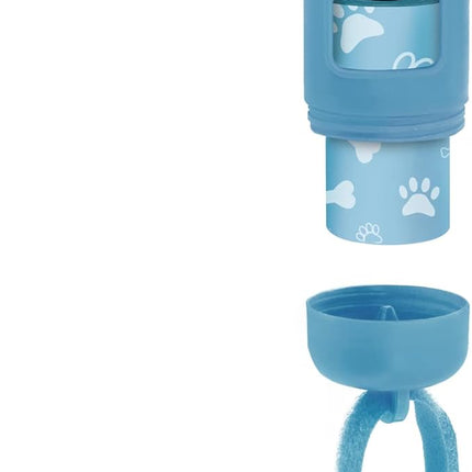 Best Pet Supplies Dog Poop Bag Holder Leash Attachment with 30 Bags Reusable Dispenser for Travel, Walking, Park, and Outdoor Use, Durable with Clip-On - Baby Blue, Pack of 2