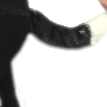 Bianna Creations Faux Fur Animal Tail, Handmade, Cosplay, Anime Lover, Costume Dress Up Pet Play Furry Super Soft Accessory (Fox Candy Black Wolf, 20")