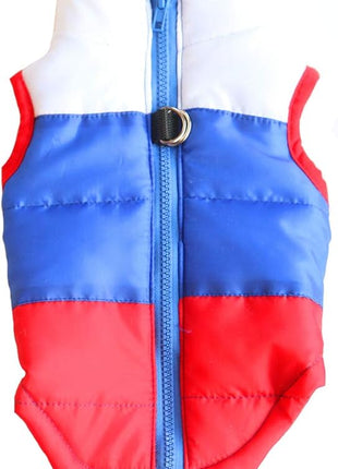 Winter Warm Dog Coat for Cold Weather - Windproof & Waterproof, Small & Medium Sizes (White + Sapphire + Red)