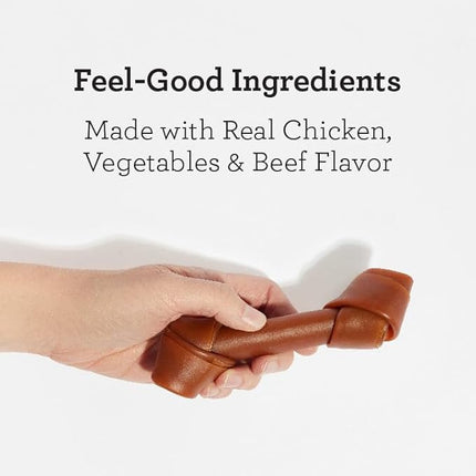 DreamBone Chews, Medium Rawhide Free Dog Bones Made With Real Beef, Chicken and Vegetables, 4 Count