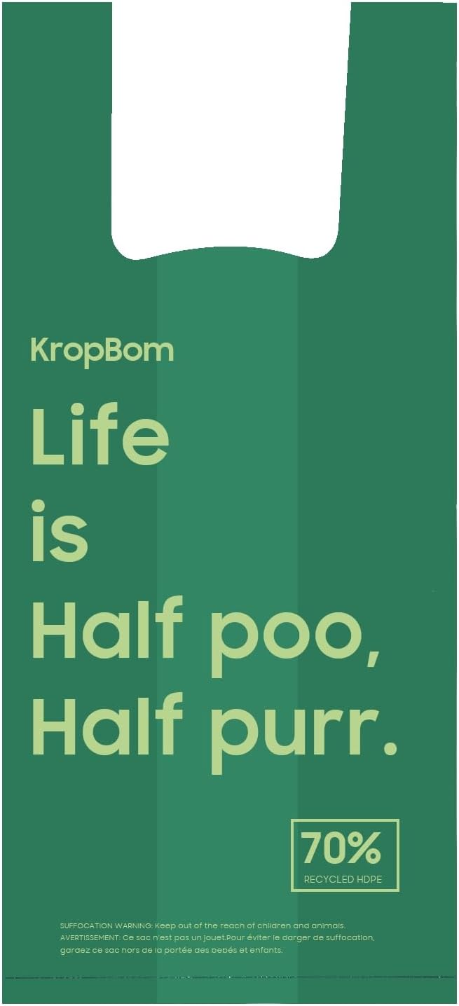 125 Count Cat Poop Bags with Handles, Disposable Litter Bags for Pet Poop, Extra-Thick Kitty Cat Waste Bags Easy Tie Leak-Proof Strengthen Unscented (Made of 70% Recycled Plastic)