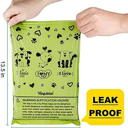 Dog Poop Bags Rolls: Leak-Proof Poo Bag with Dispenser – Large Unscented Poop Bags for Doggy Dogs (450 Count)- Green