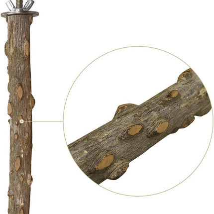 Bird Perch 4 PCS Natural Wood Stand Parakeet Toys Bird Cage Accessories for Parrots Conure Supplies Budgie Platform